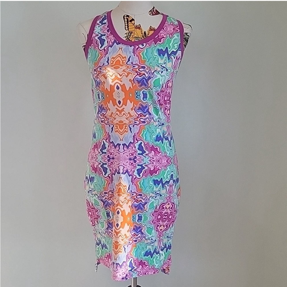 PUMA  hypnotize tank top dress midi tye dye colors NWT